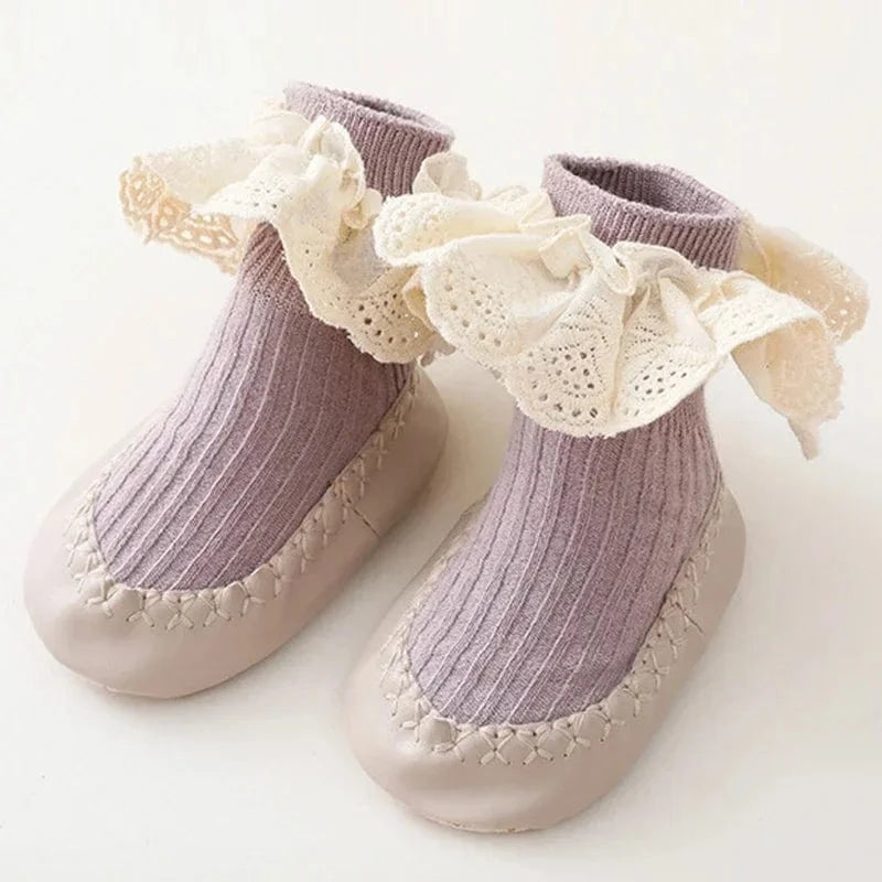 Chaussons à Volants pour Bébé Fille Lila / 0-6 mois