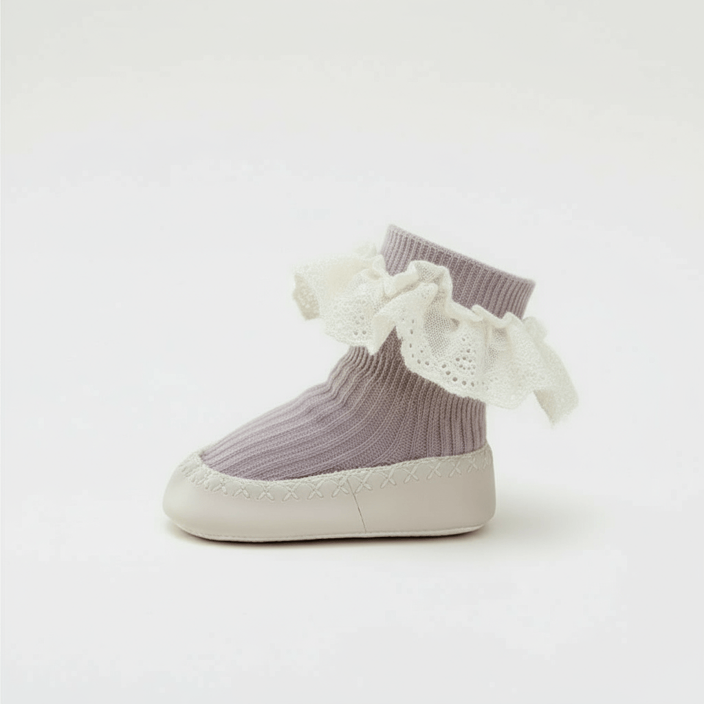 Chaussons à Volants pour Bébé Fille Lila / 0-6 mois