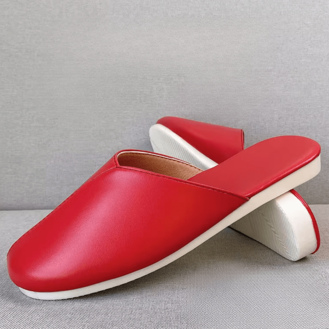 Chaussons Aspect Cuir Souple pour Femme
