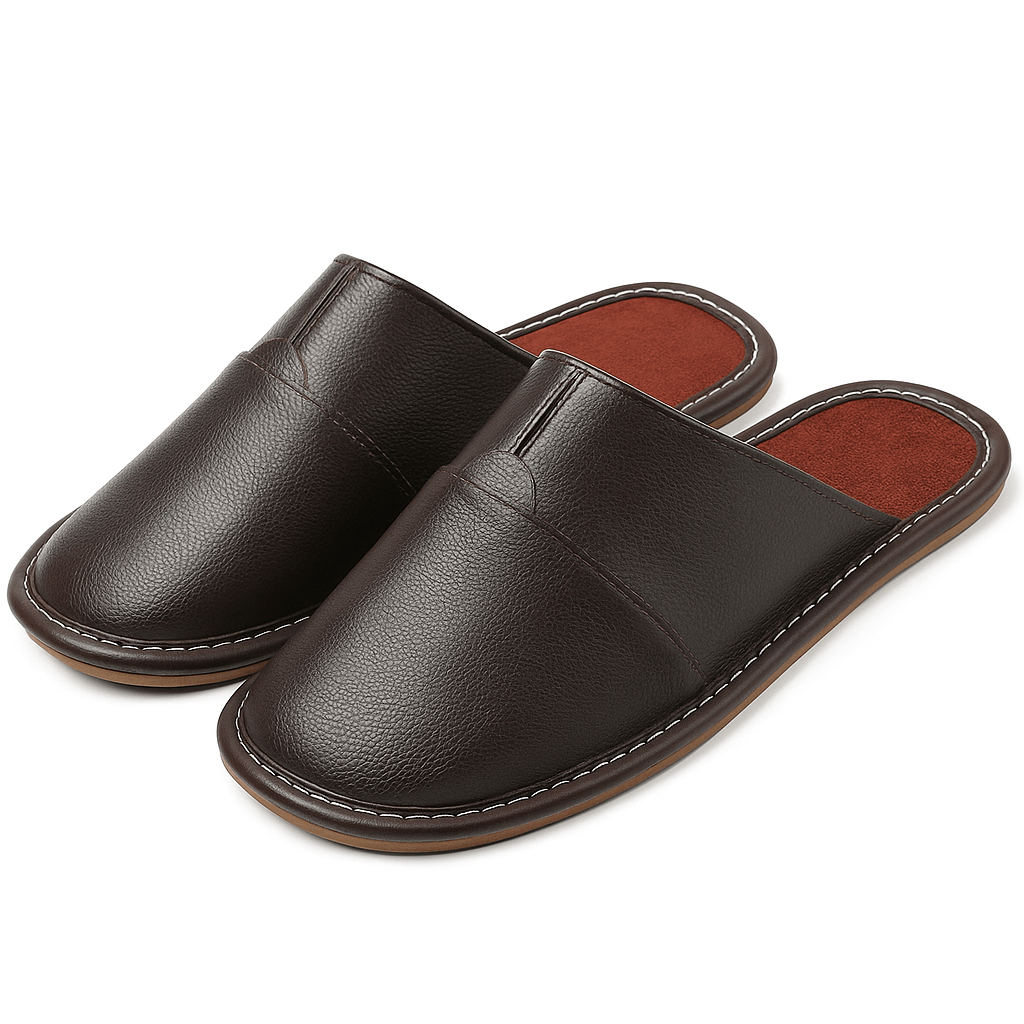 Chaussons Aspect Cuir Souple pour Homme