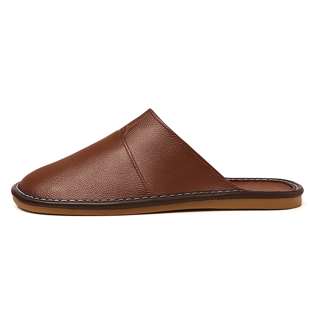 Chaussons Aspect Cuir Souple pour Homme