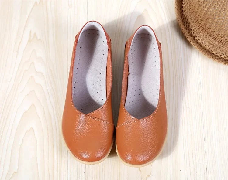 Chaussons Ballerines en Cuir pour Femme