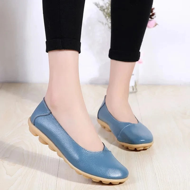 Chaussons Ballerines en Cuir pour Femme