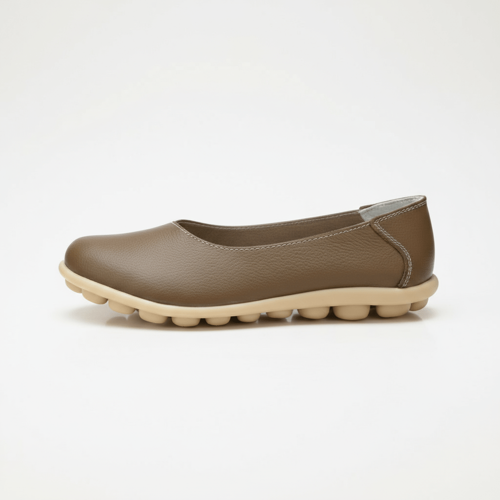 Chaussons Ballerines en Cuir pour Femme