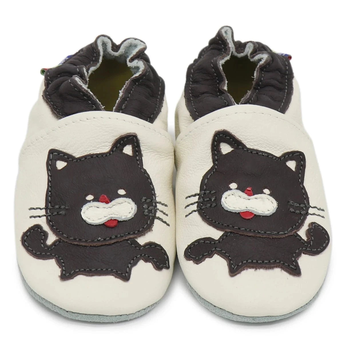 Chaussons pour Bébé en Cuir Souple Antidérapants - Marley Chat / 17-18