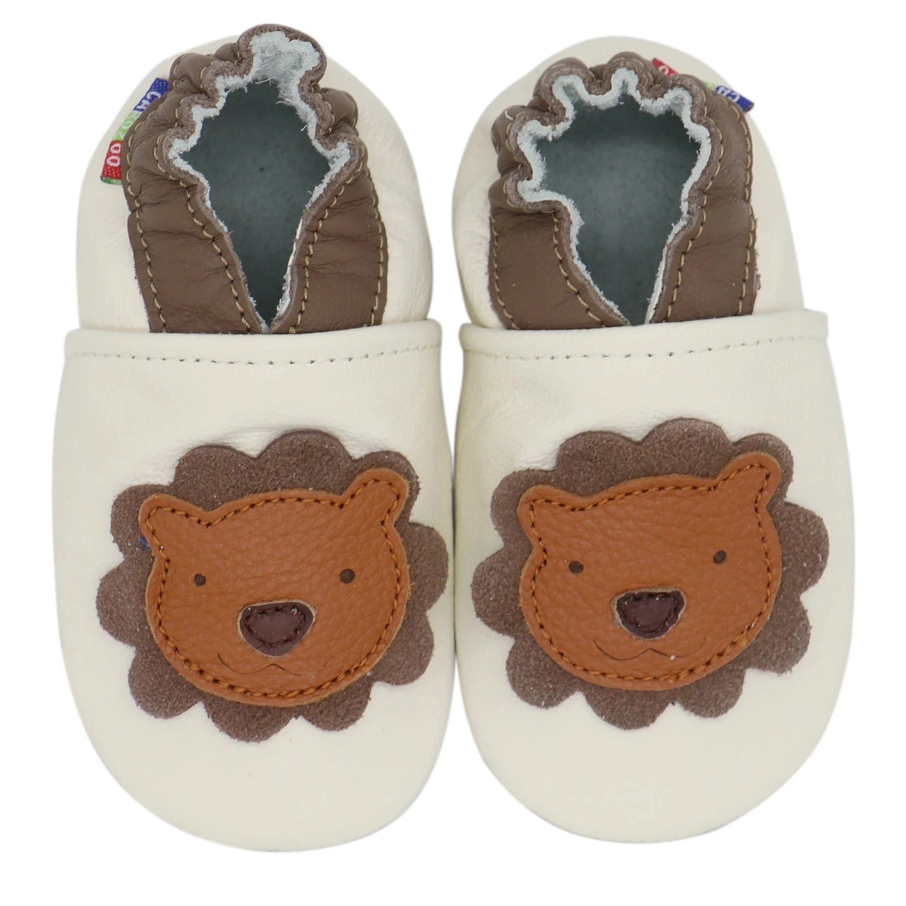 Chaussons pour Bébé en Cuir Souple Antidérapants - Marley Lion / 17-18