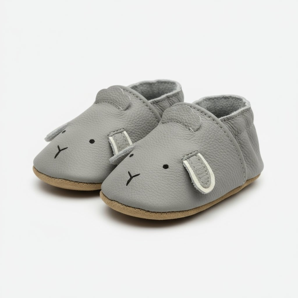 Chaussons Bébé en Cuir Antidérapants