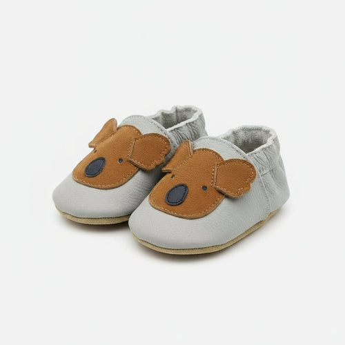 Chaussons Bébé en Cuir Antidérapants Koala