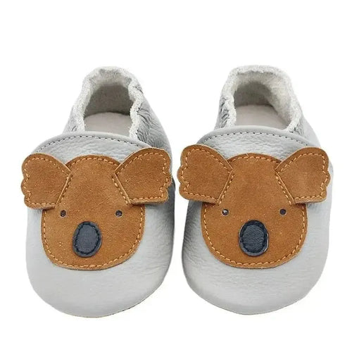 Chaussons Bébé en Cuir Antidérapants Koala
