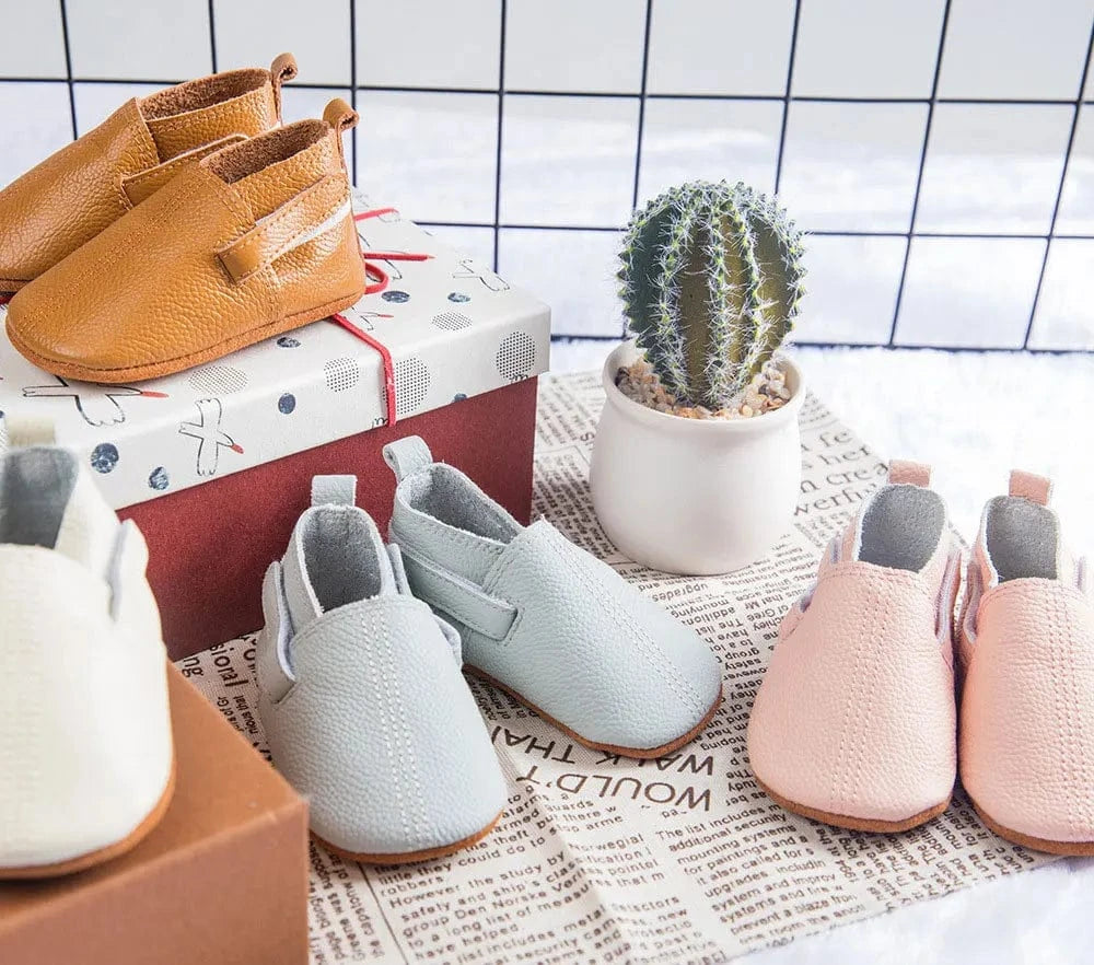 Chaussons en Cuir à Scratch pour Bébé