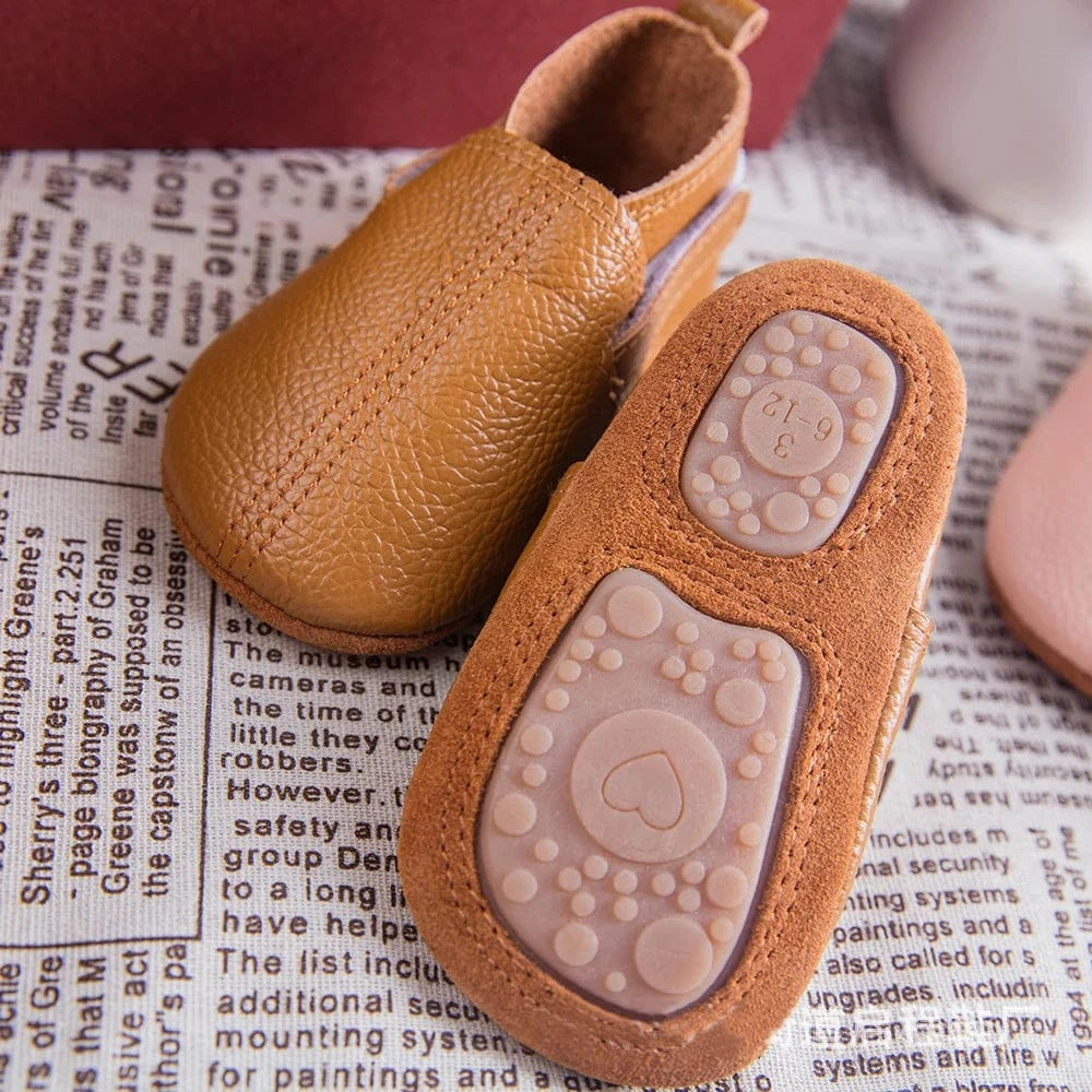 Chaussons en Cuir à Scratch pour Bébé