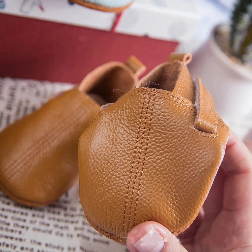 Chaussons en Cuir à Scratch pour Bébé