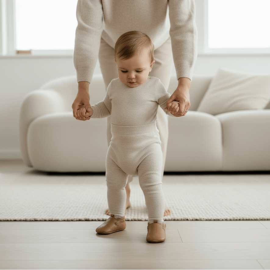 Chaussons en Cuir à Scratch pour Bébé