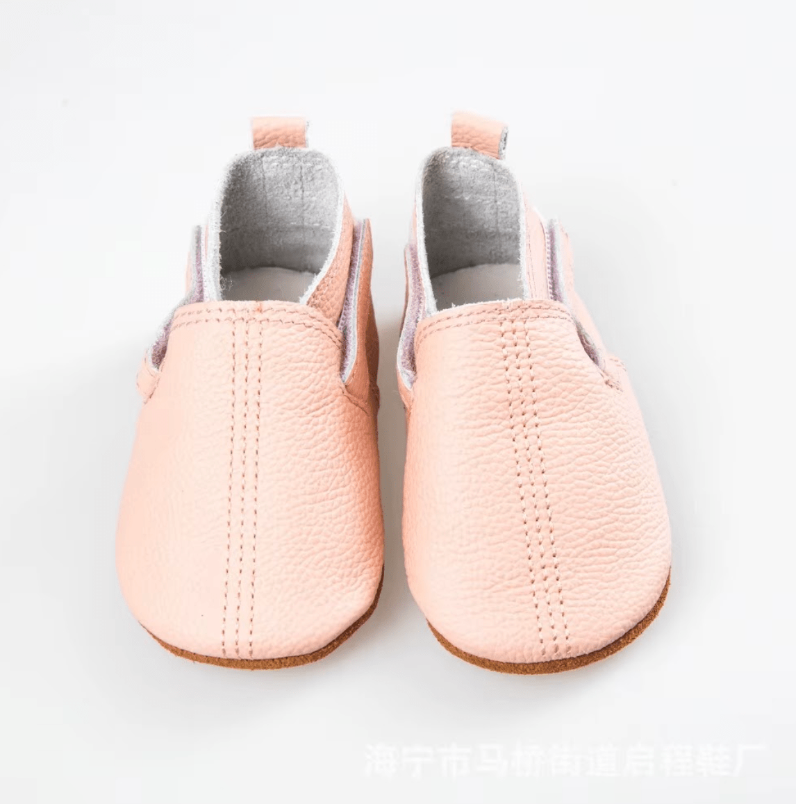 Chaussons en Cuir à Scratch pour Bébé Rose Clair / 0-6 mois