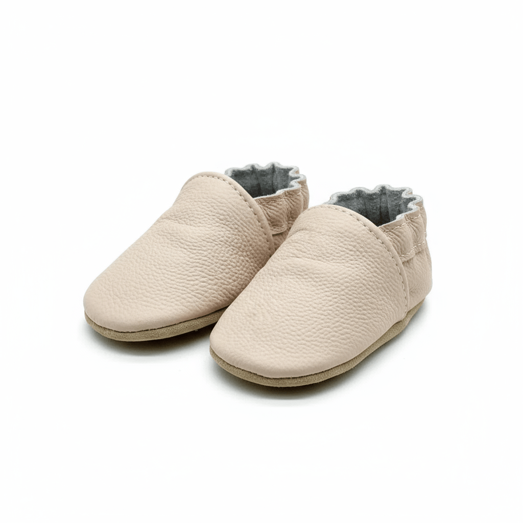 Chaussons Bébé en Cuir Souple Blush / 0-6 mois ( 17-18 )