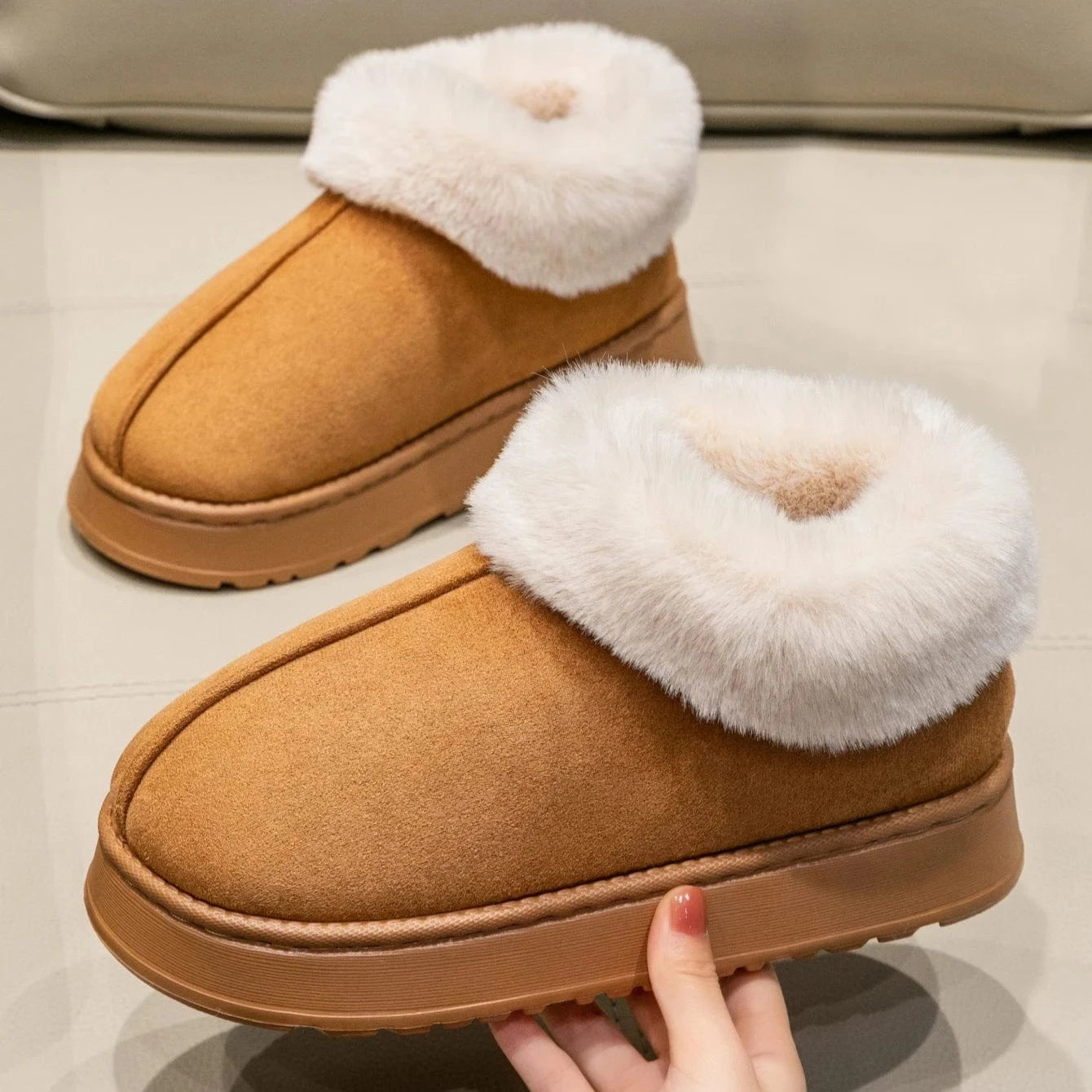 Chaussons Bottes Fourrés pour Femme