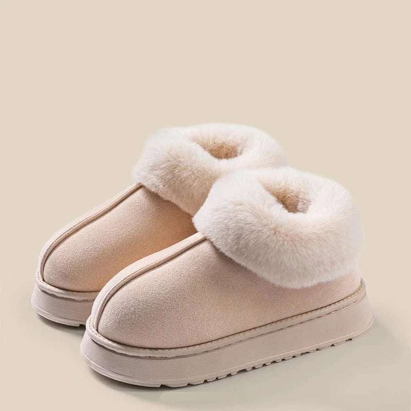 Chaussons Bottes Fourrés pour Femme Beige / 36-37