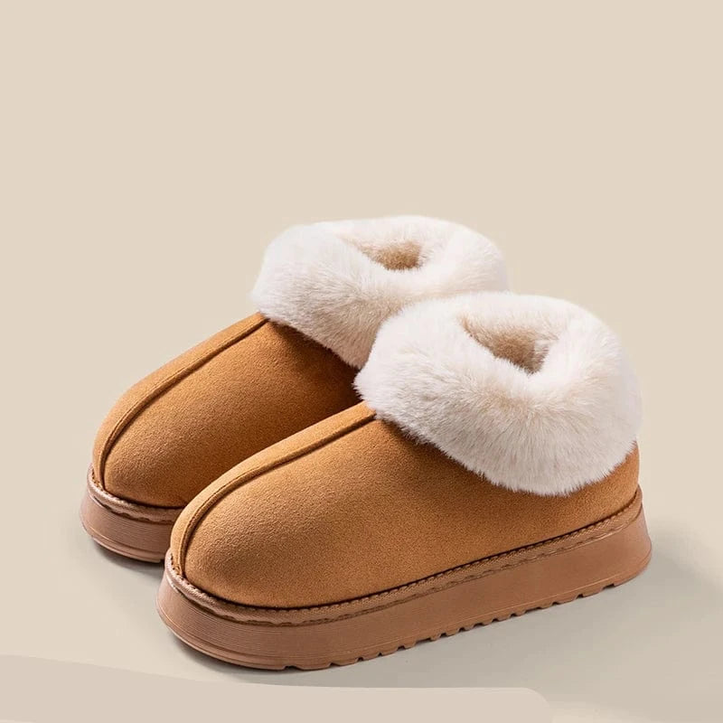 Chaussons Bottes Fourrés pour Femme Camel / 36-37