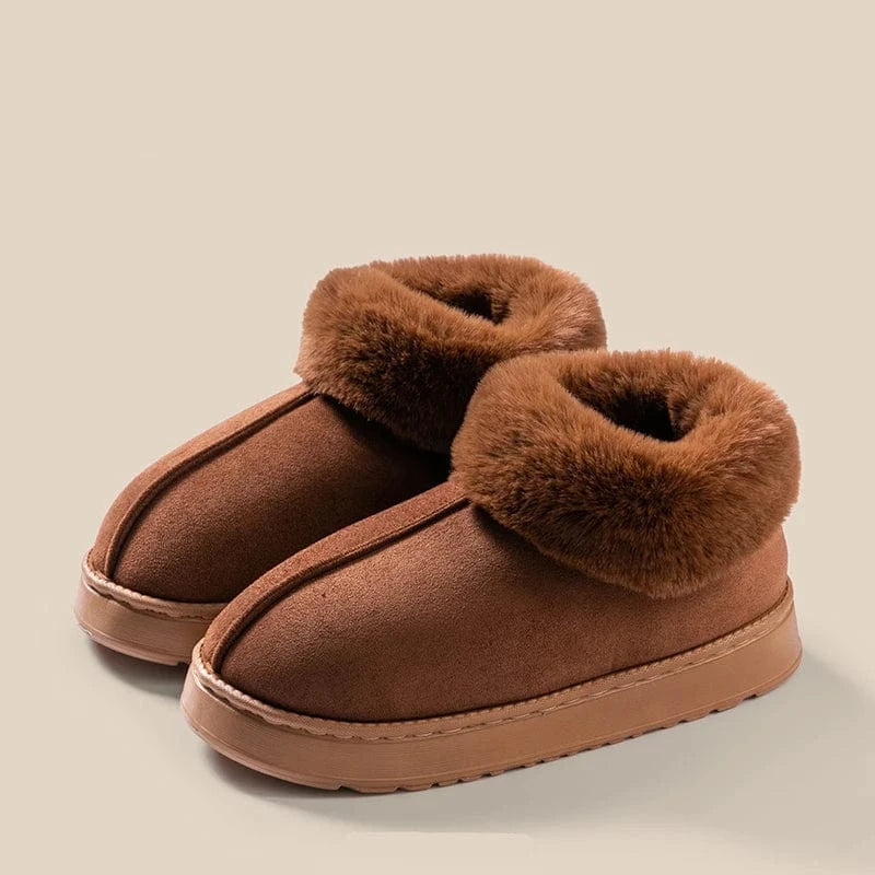 Chaussons Bottes Fourrés pour Femme Marron / 36-37