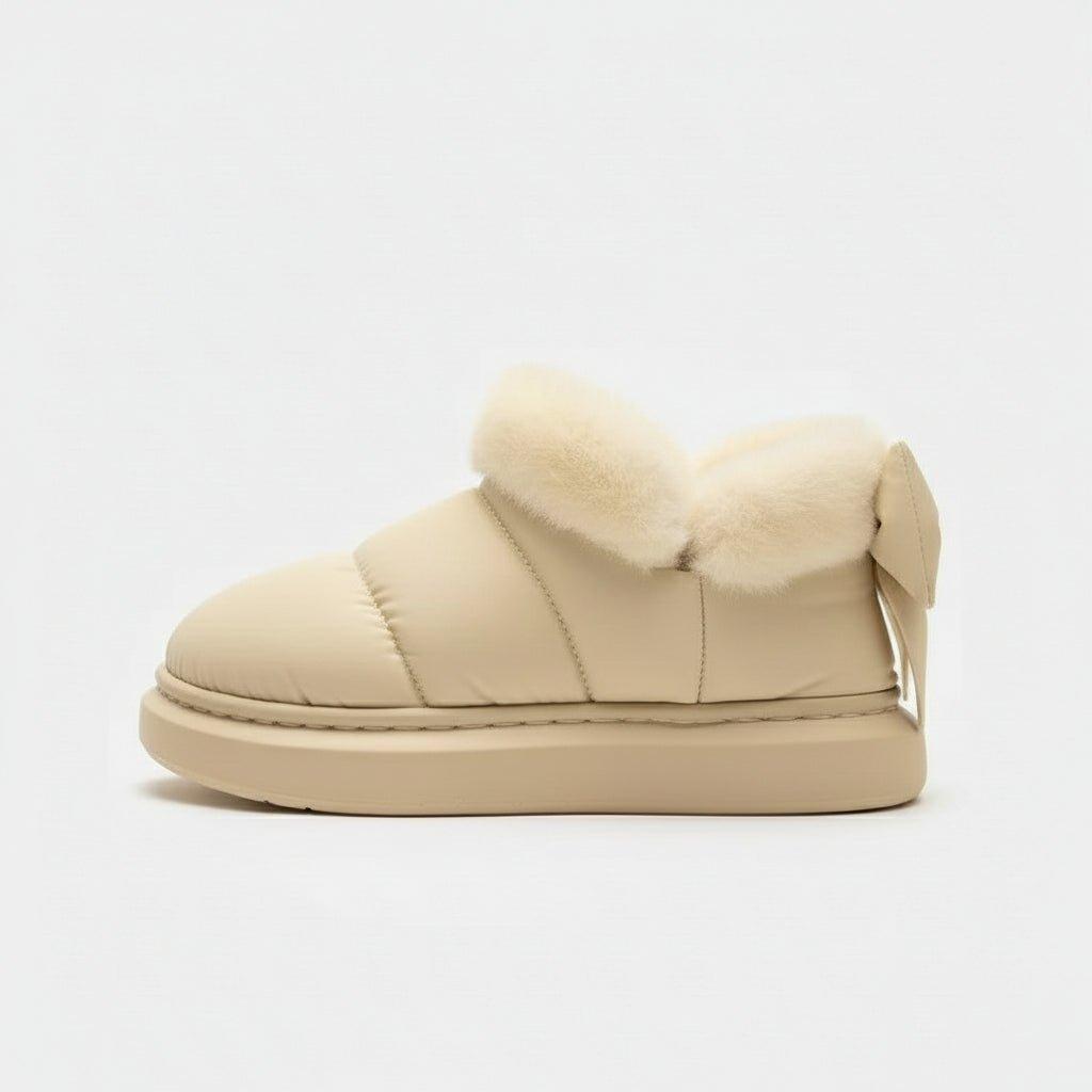 Chaussons Bottines Fourrées pour Femme Blanc cassé / 35-36