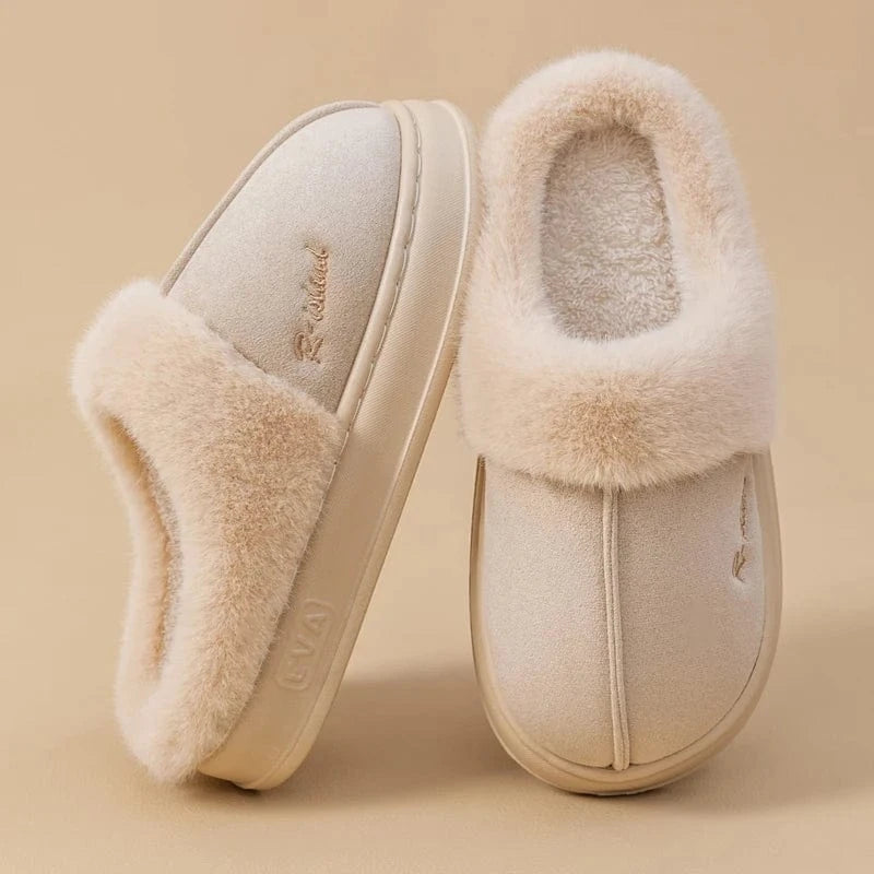 Chaussons Chauds pour Femme Blanc cassé / 35-36