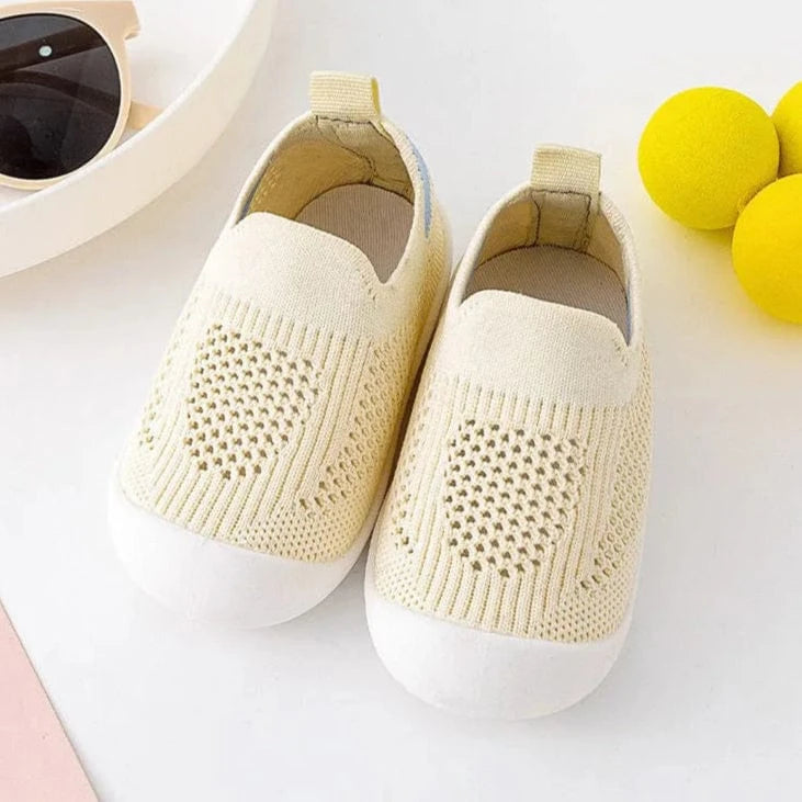 Chaussons Chaussettes Antidérapants et Souples pour Bébé Beige / 17-18