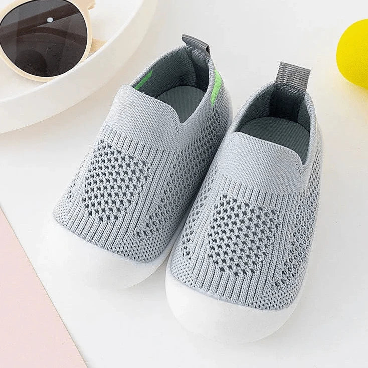Chaussons Chaussettes Antidérapants et Souples pour Bébé Gris clair / 17-18