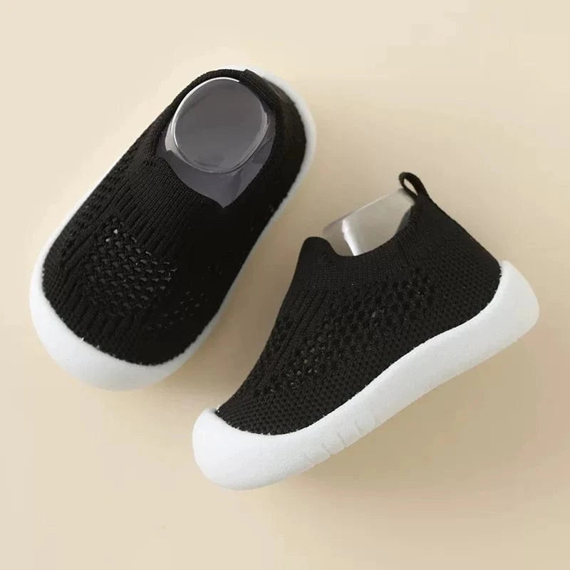 Chaussons Chaussettes Antidérapants et Souples pour Bébé Noir / 17-18