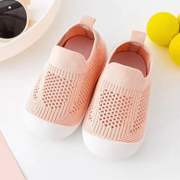 Chaussons Chaussettes Antidérapants et Souples pour Bébé Rose / 17-18