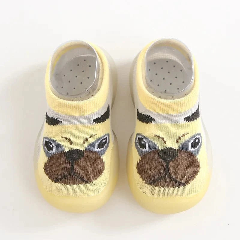 Chaussons Chaussettes Antidérapants pour Bébé - Cléo Chien / 0-6 mois