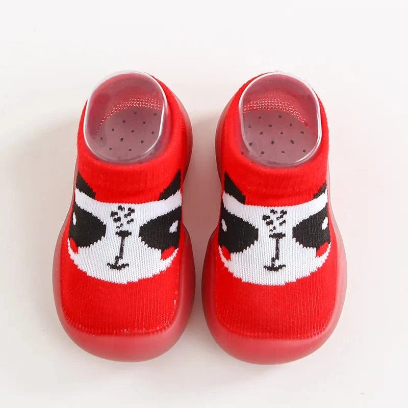 Chaussons Chaussettes Antidérapants pour Bébé - Cléo Panda Rouge / 0-6 mois