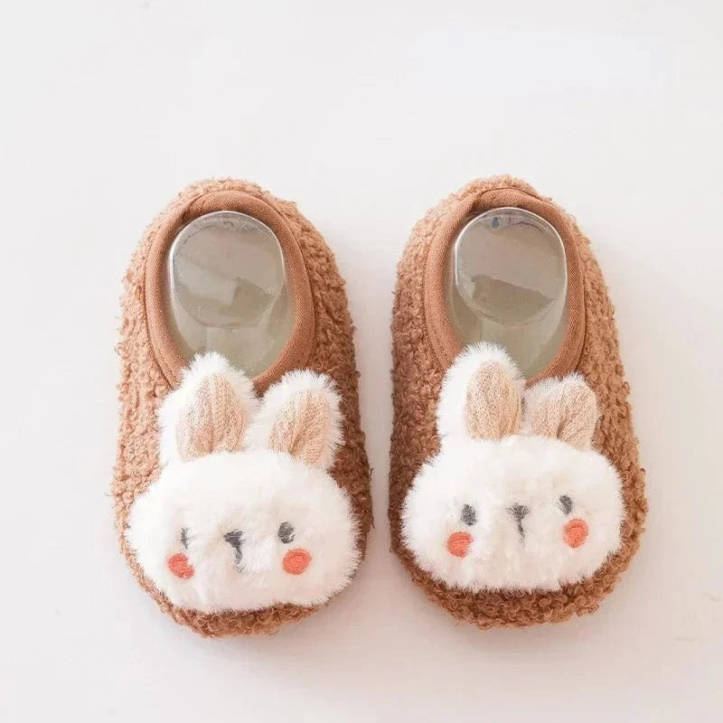 Chaussons Chaussettes en Laine pour Bébé Marron / 18-19
