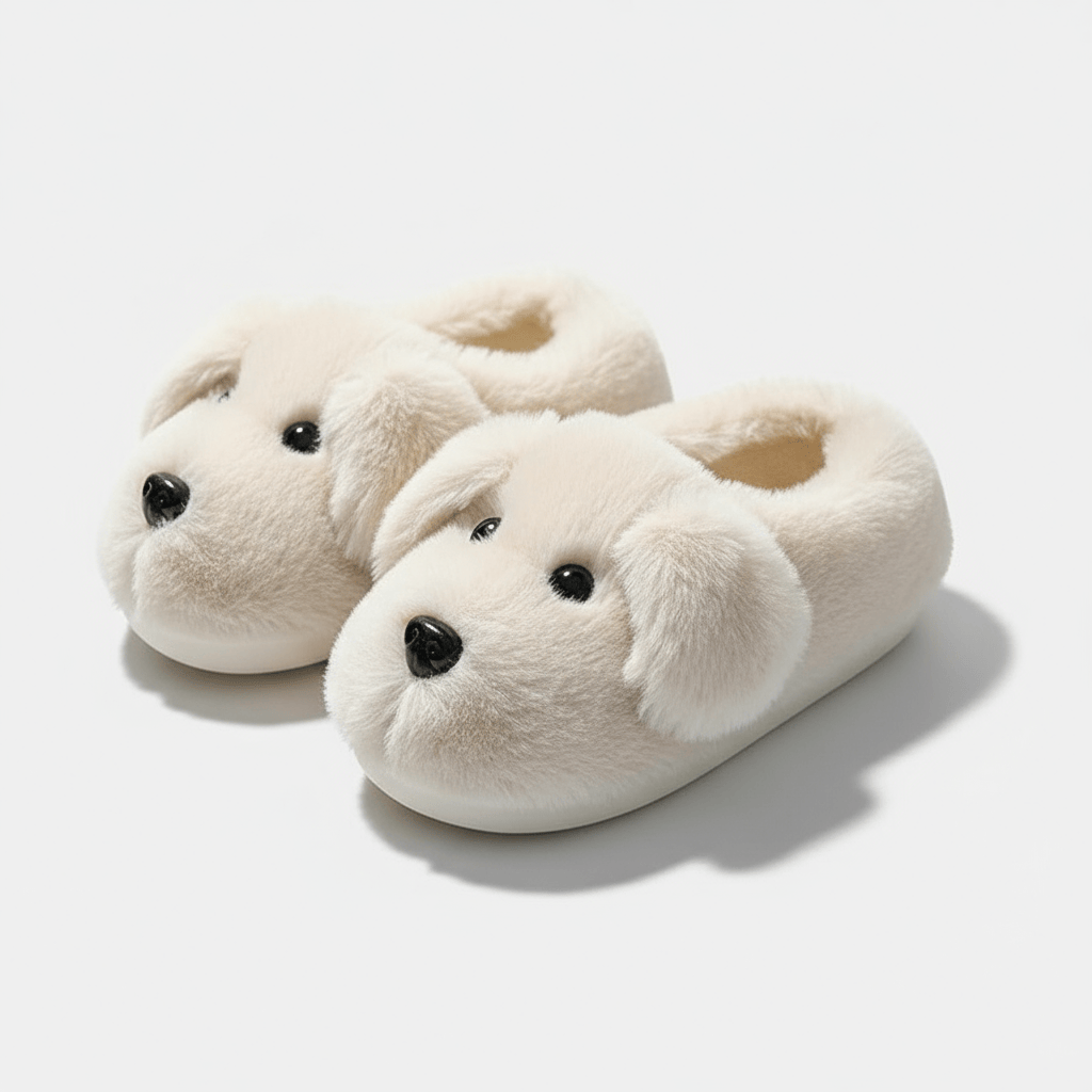 Chaussons Chien Enfant Écru / 21-22