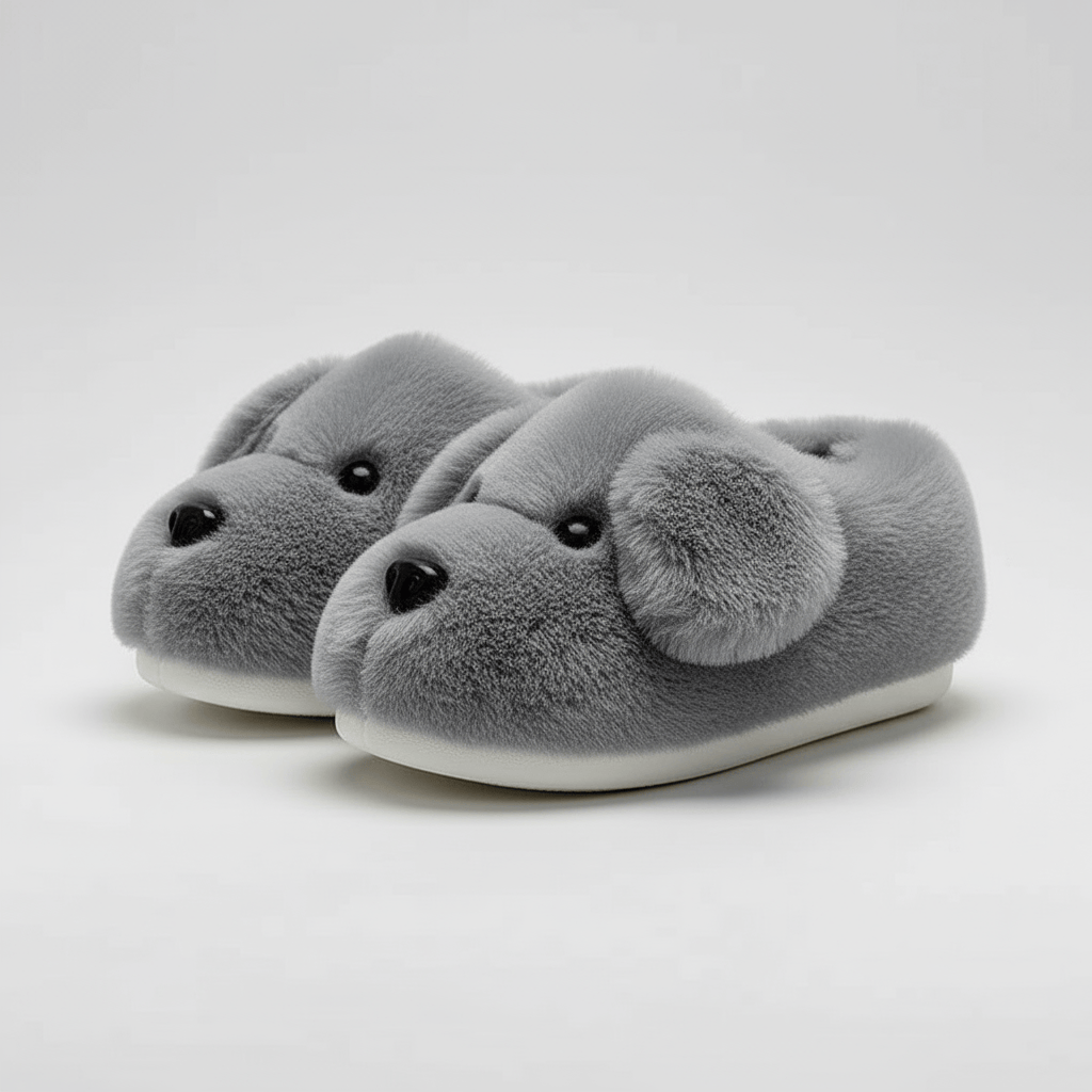 Chaussons Chien Enfant Gris / 21-22