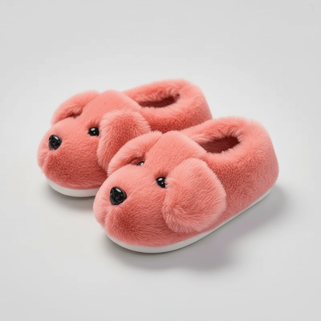 Chaussons Chien Enfant Rose / 21-22