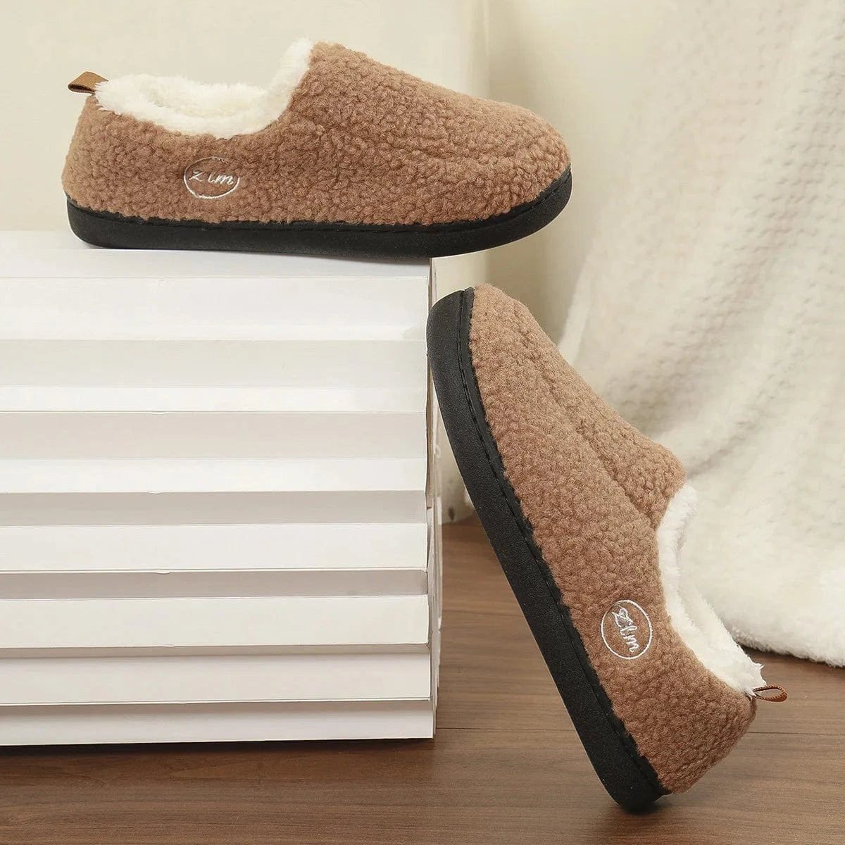 Chaussons Confort Chaud pour Femme Camel / 34-35