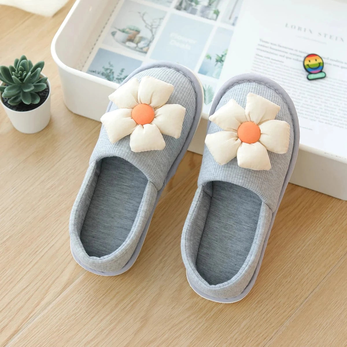Chaussons d'Été Fermés pour Femme Gris / 36