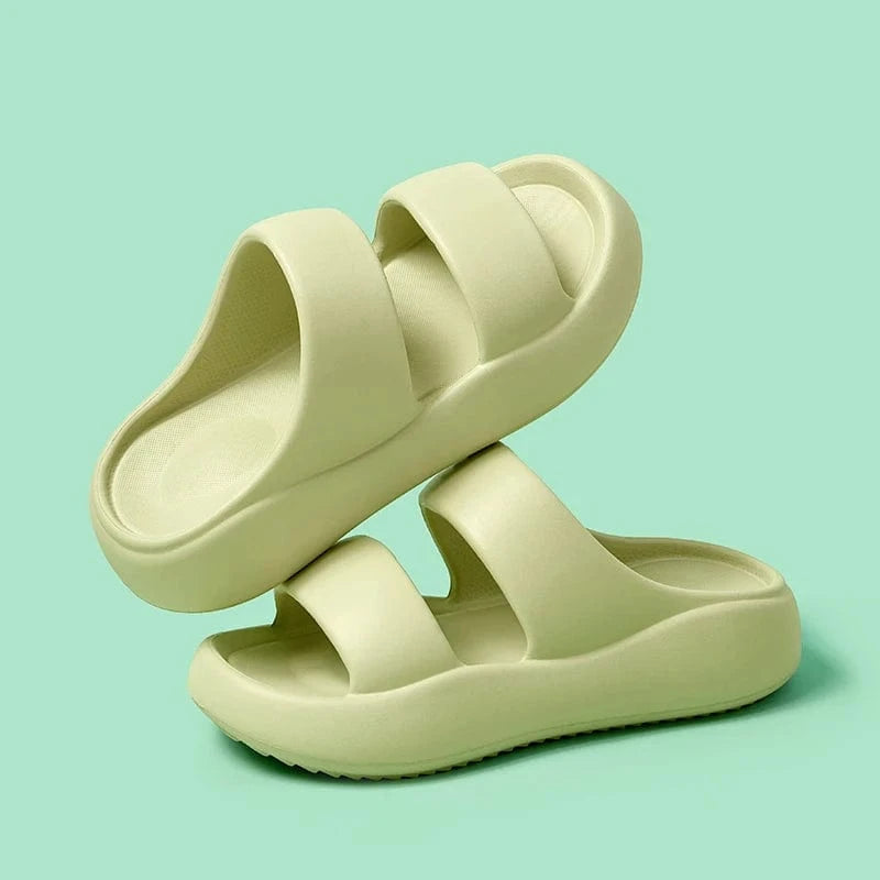 Chaussons d'Été avec Brides pour Femme Vert clair / 35-36