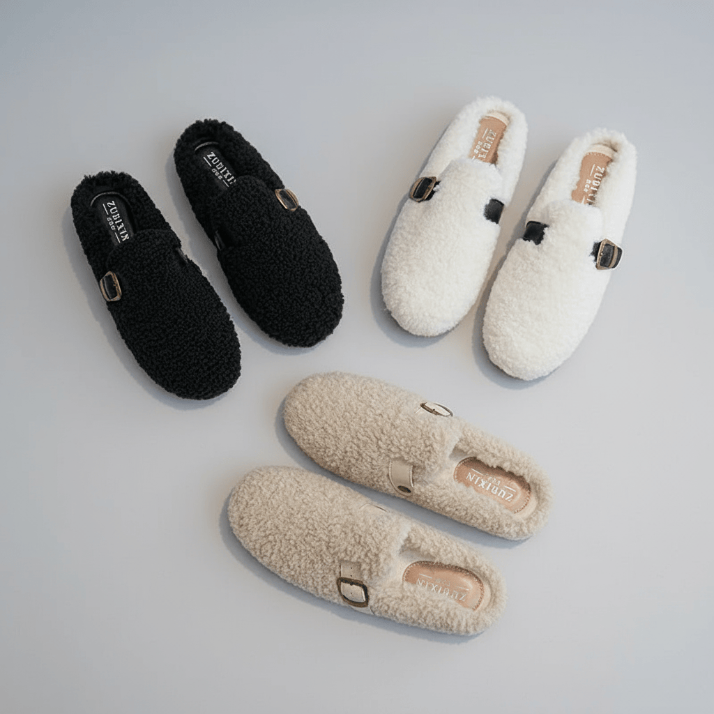 Chaussons d'Hiver en Laine pour Femme