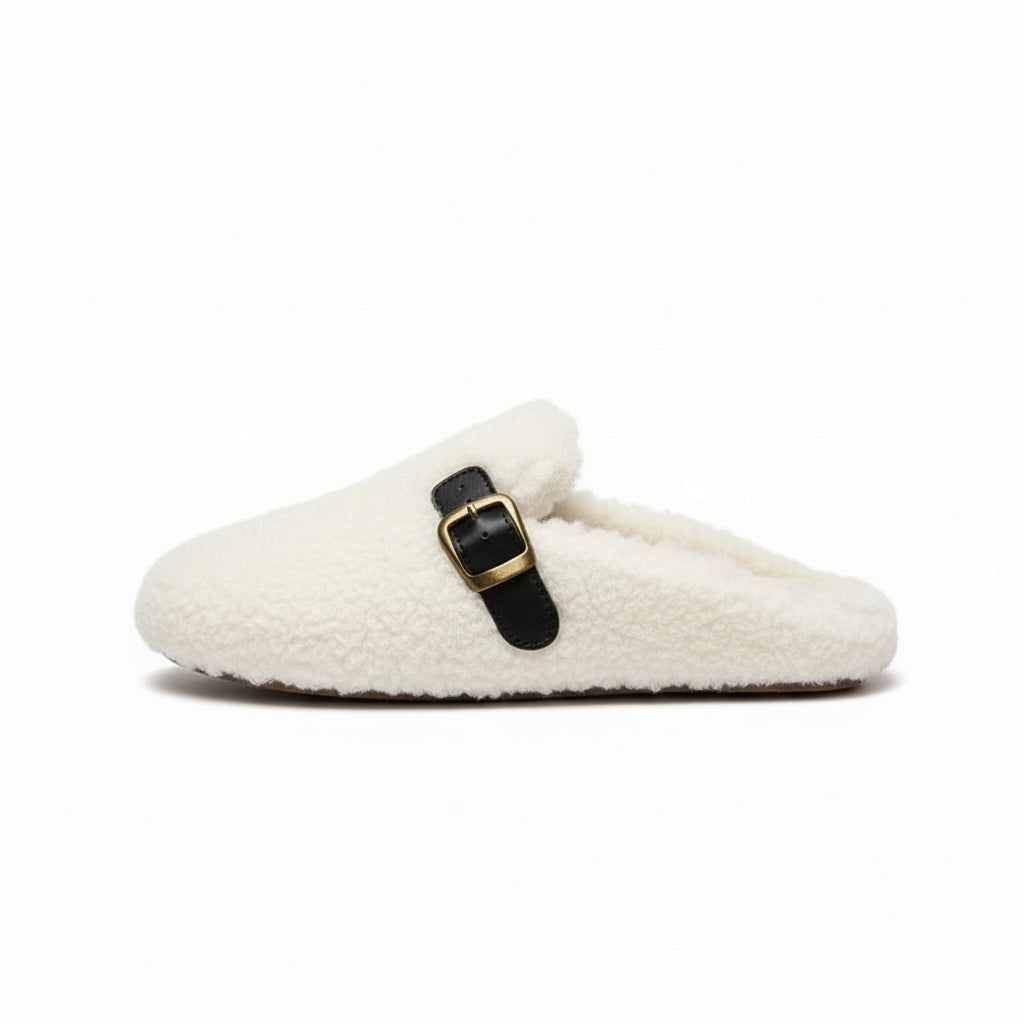Chaussons d'Hiver en Laine pour Femme Blanc / bochausson