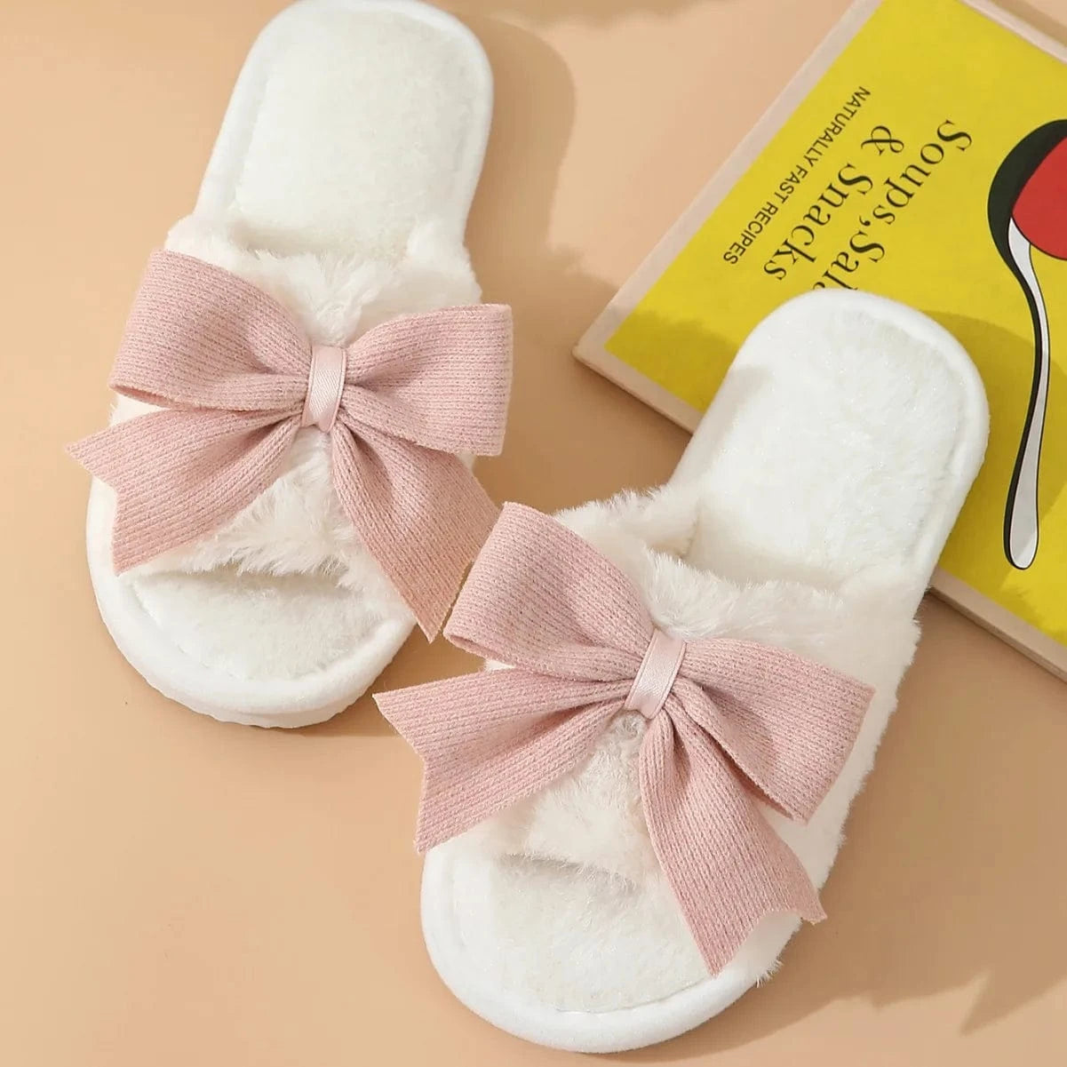 Chaussons d'Intérieur Ouverts pour Femme- Léa Blanc / 35-36