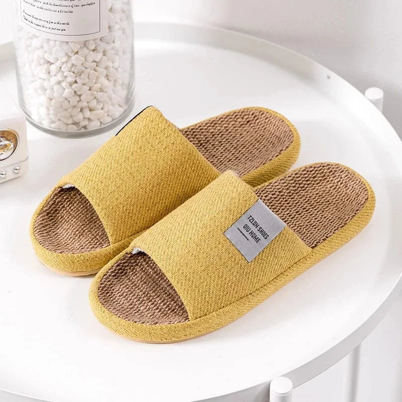 Chaussons de Maison Aspect Lin Jaune / 35-36