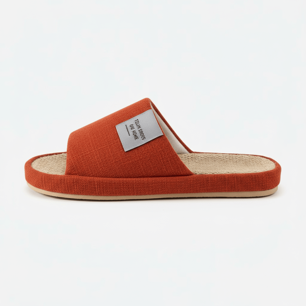 Chaussons de Maison Lin Orange / 35-36