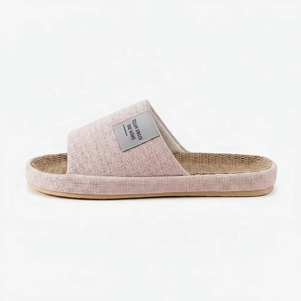 Chaussons de Maison Aspect Lin Rose / 35-36