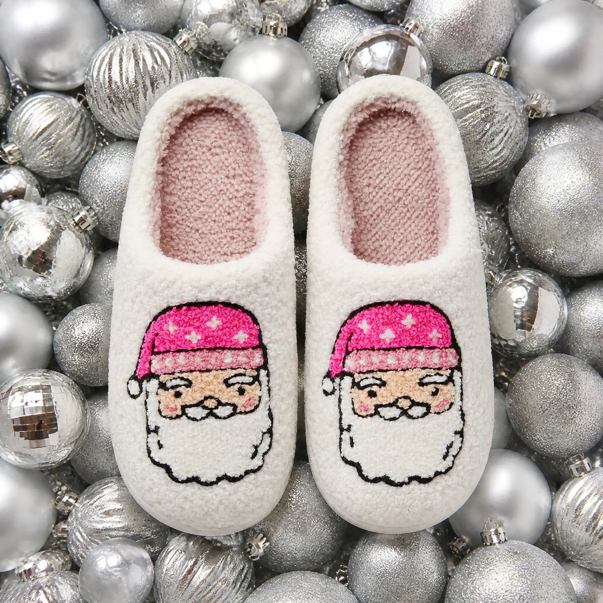 Chaussons de Noël Père Noël Rose Bochausson mise en scène
