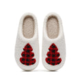 Chaussons de Noël Sapin à Carreaux Bochausson vue de dessus de la paire