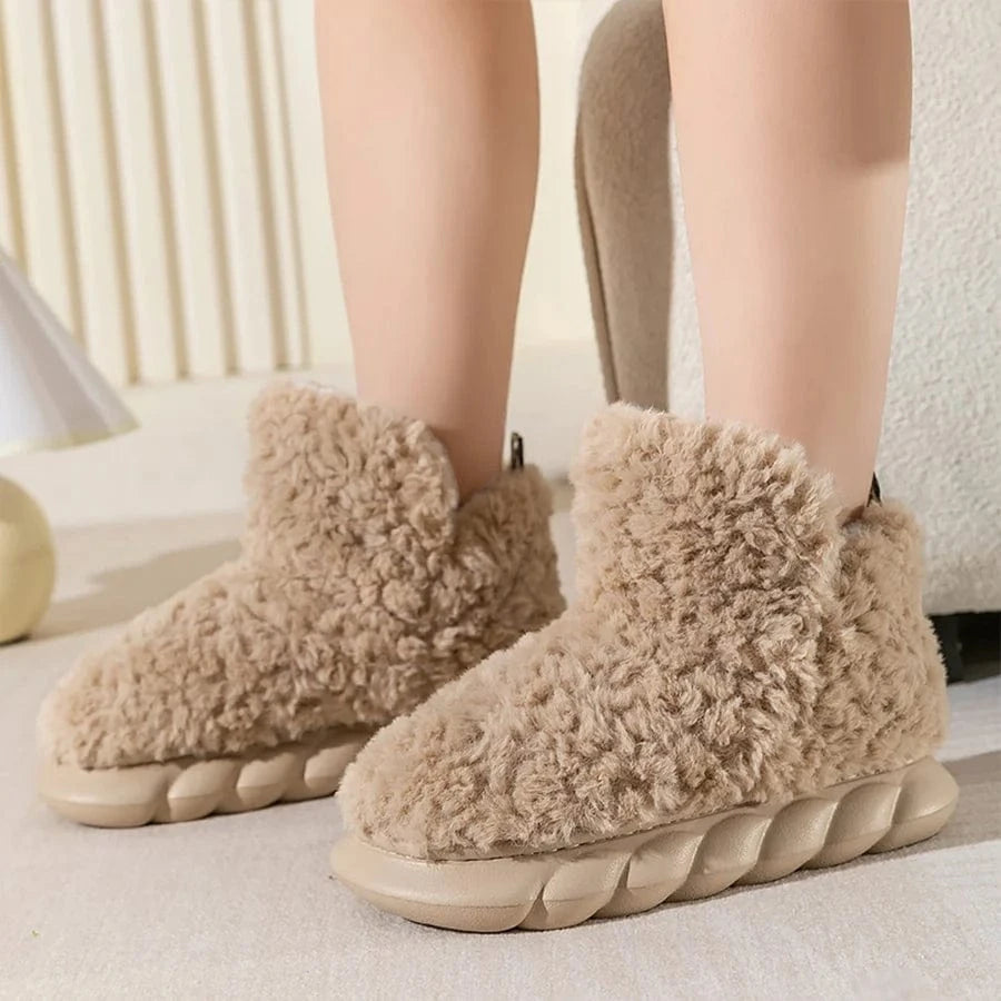 Chaussons d'Hiver Montants pour Femme Beige / 36-37