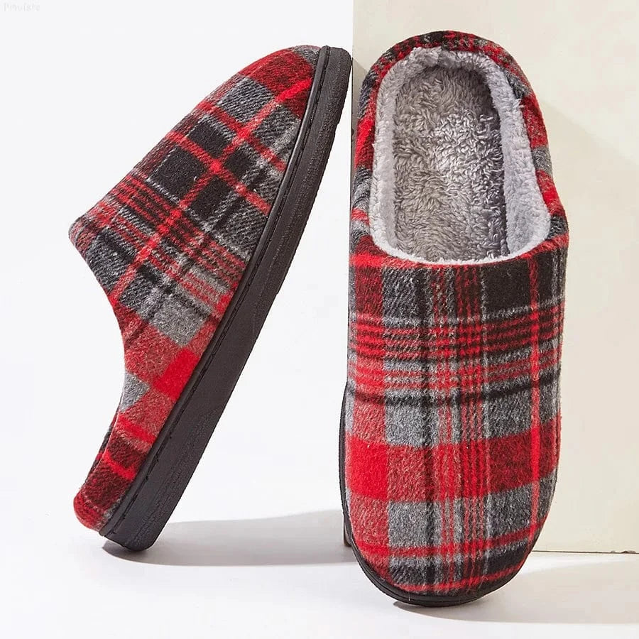 Chaussons Ecossais Rouge Foncé / 38-39