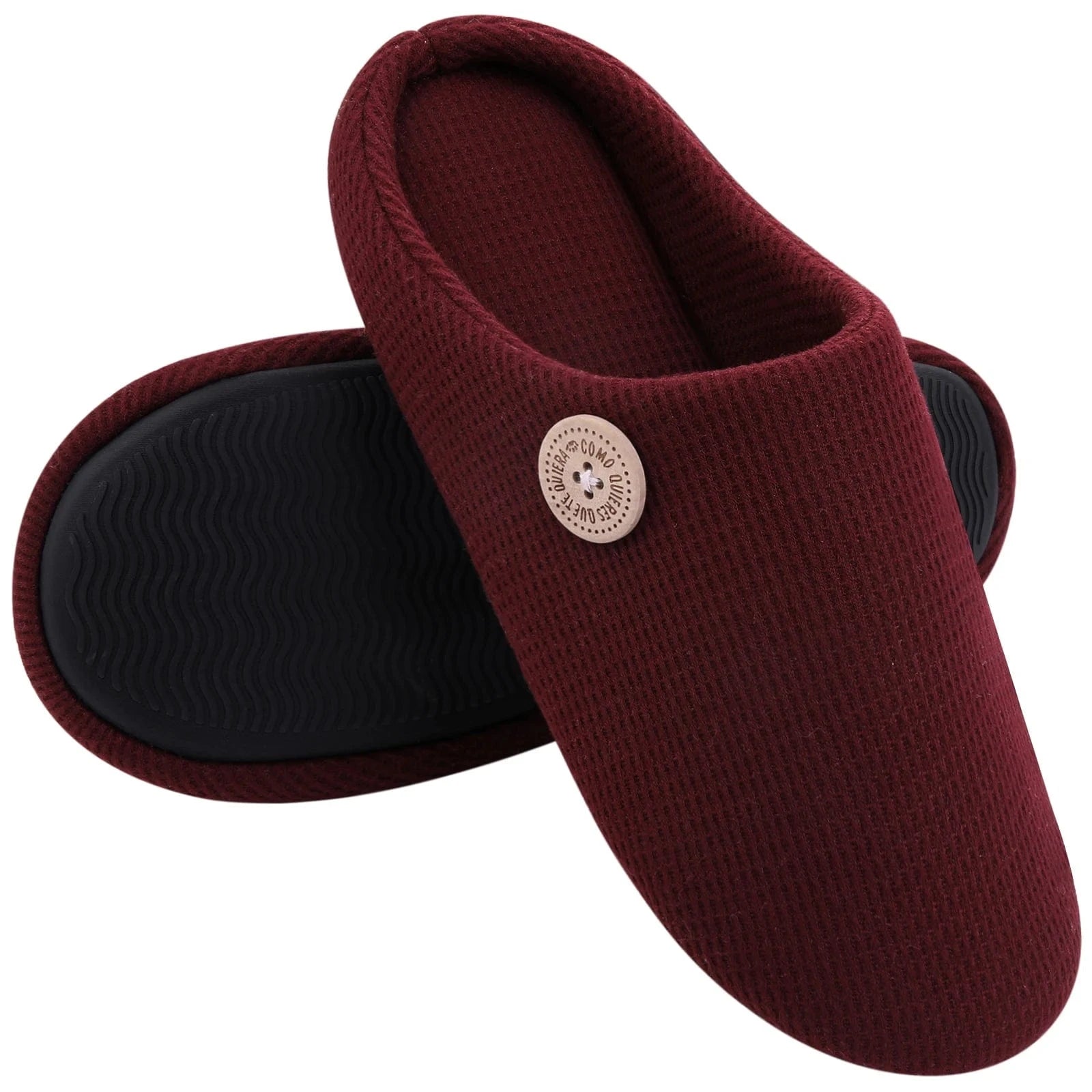 Chaussons en Coton pour Homme Bordeaux / 38-39