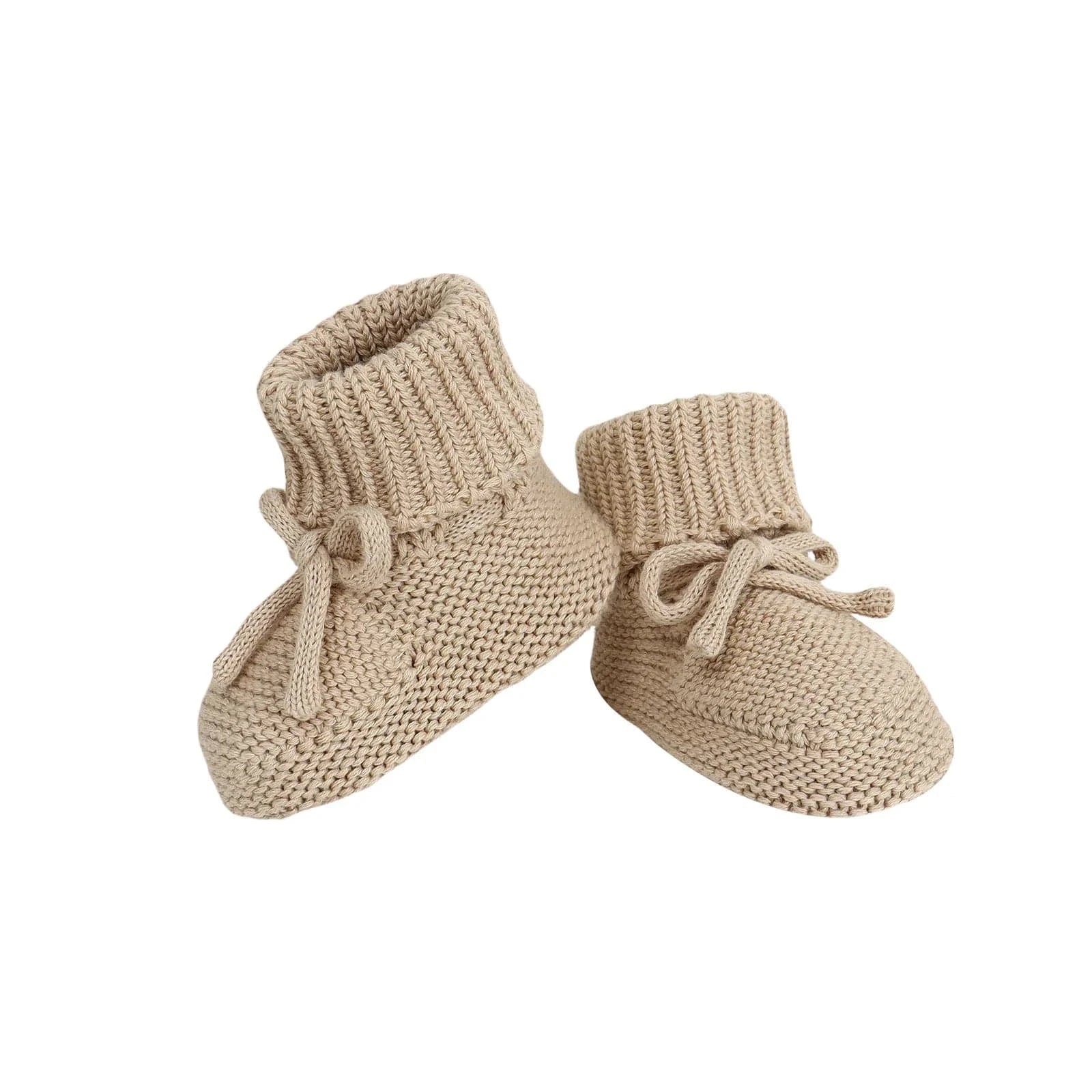 Chaussons en crochet pour bébé Beige / Prématuré ( 9 cm )